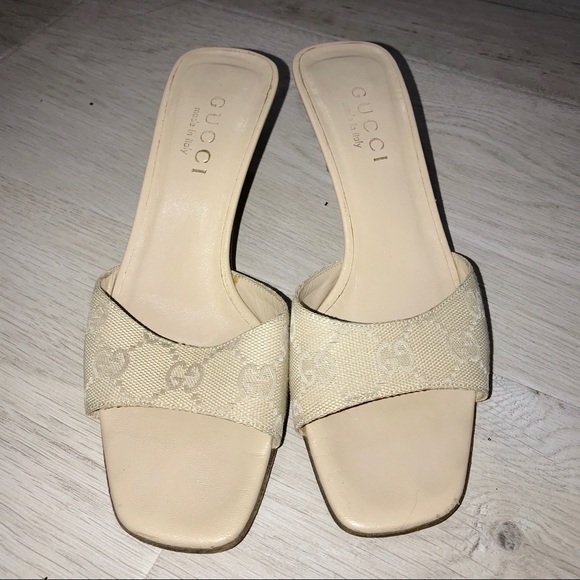 Gucci Shoes | Gucci Beige Slipon Sandal Vintage Nude Sandals 5 | Poshmark